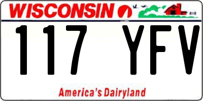 WI license plate 117YFV