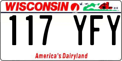 WI license plate 117YFY