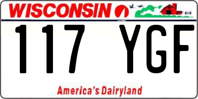WI license plate 117YGF