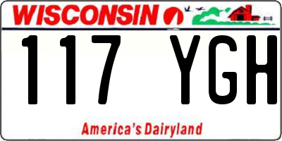 WI license plate 117YGH