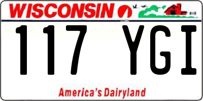 WI license plate 117YGI