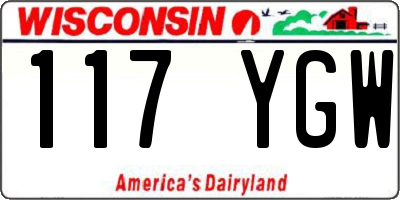 WI license plate 117YGW