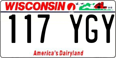 WI license plate 117YGY