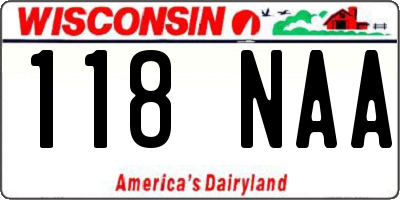 WI license plate 118NAA