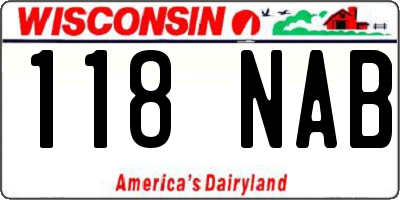 WI license plate 118NAB