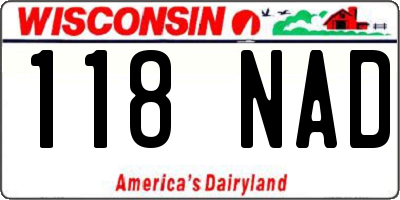 WI license plate 118NAD