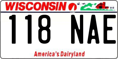 WI license plate 118NAE