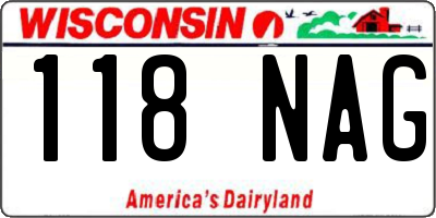 WI license plate 118NAG