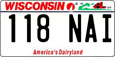 WI license plate 118NAI