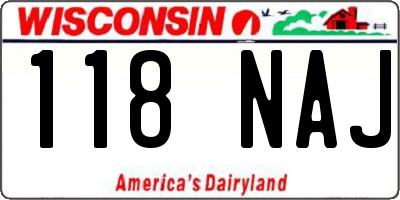 WI license plate 118NAJ