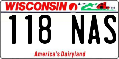 WI license plate 118NAS