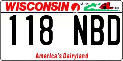 WI license plate 118NBD