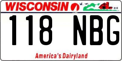 WI license plate 118NBG