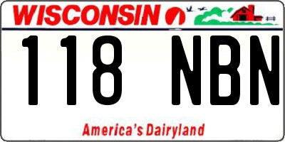 WI license plate 118NBN