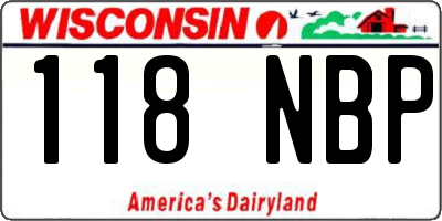 WI license plate 118NBP
