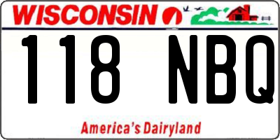 WI license plate 118NBQ