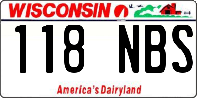 WI license plate 118NBS