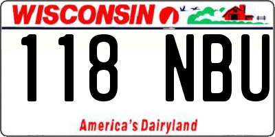 WI license plate 118NBU