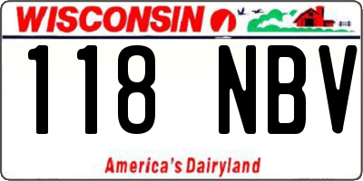 WI license plate 118NBV