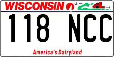 WI license plate 118NCC