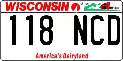 WI license plate 118NCD