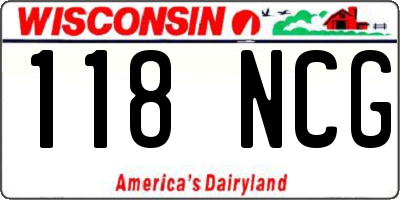 WI license plate 118NCG