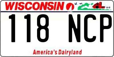 WI license plate 118NCP