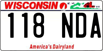 WI license plate 118NDA