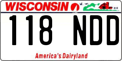 WI license plate 118NDD