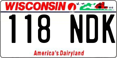 WI license plate 118NDK
