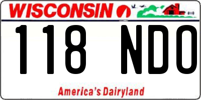 WI license plate 118NDO