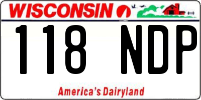 WI license plate 118NDP