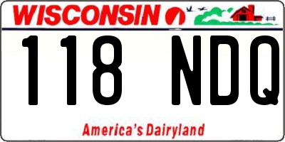 WI license plate 118NDQ