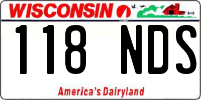 WI license plate 118NDS