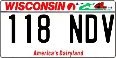WI license plate 118NDV