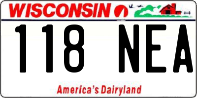 WI license plate 118NEA