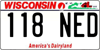 WI license plate 118NED