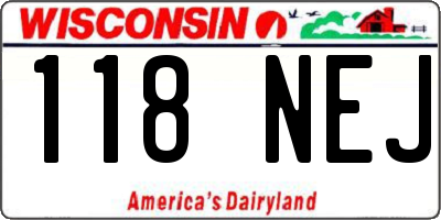 WI license plate 118NEJ