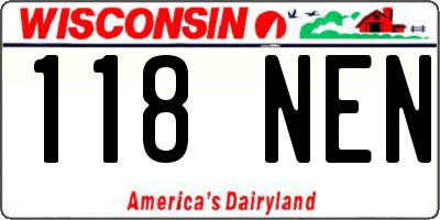 WI license plate 118NEN