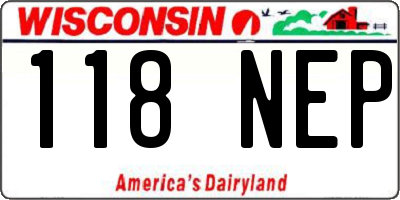 WI license plate 118NEP