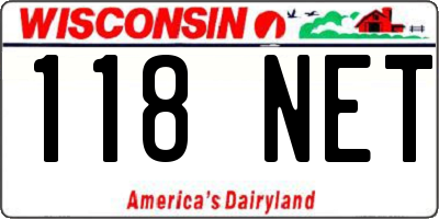 WI license plate 118NET