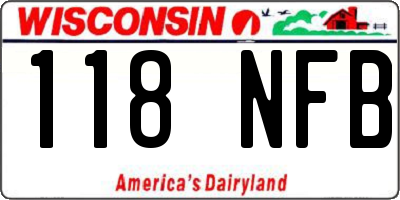 WI license plate 118NFB