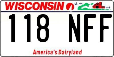WI license plate 118NFF