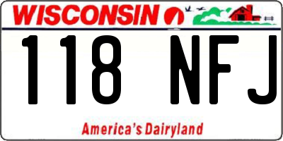 WI license plate 118NFJ