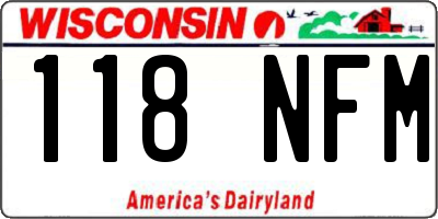 WI license plate 118NFM