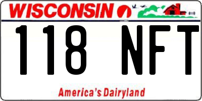 WI license plate 118NFT