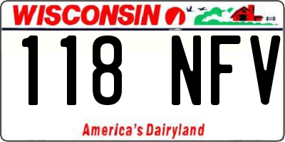 WI license plate 118NFV