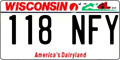 WI license plate 118NFY