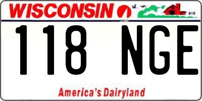 WI license plate 118NGE