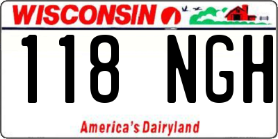 WI license plate 118NGH